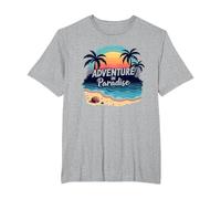 Aventura en el Paraíso Playa Camiseta, Hombre Tallas Grandes, Gris Jaspeado, 2X Alto
