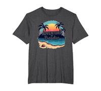 Aventura en el Paraíso Playa Camiseta, Hombre Tallas Grandes, Jaspeado Oscuro, 2X Alto