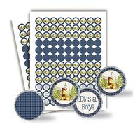 Aventura espera lindo alce niño bebé espolvorear baby shower beso etiquetas adhesivas, 300 calcomanías circulares de fiesta tamaño 0.75 pulgadas para besos de gota de chocolate por Amanda Creation, ideal para regalos, regalos, sellos de sobres y bolsas de regalos