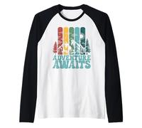 Aventura Espera Naturaleza Aire Libre Amante Montaña Sender Camiseta Manga Raglan