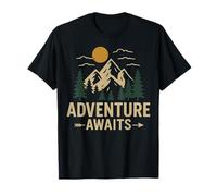Aventura Espera Retro Montaña Pinar Bosque Camiseta