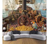 Aventura Fantasía Tesoro de la baraja Mural de Pared, Papel Pintado Fotográfico, Decoración Moderna para Dormitorio, Póster Artístico de Pared - 350x256cm - marrón