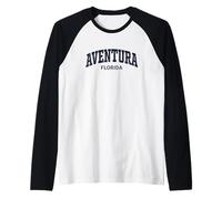 Aventura Florida Vintage Athletic Sports Design Camiseta Manga Raglan