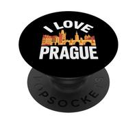 Aventura histórica I Love Prague Cityscape Charm PopSockets PopGrip Adhesivo