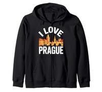 Aventura histórica I Love Prague Cityscape Charm Sudadera con Capucha