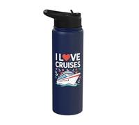 Aventura náutica en el mar I Love Cruises Stainless Steel Insulated Water Bottle