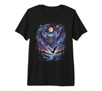Aventura Nocturna con el Murciélago Cósmico Místico Camiseta Premium