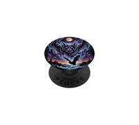 Aventura Nocturna con el Murciélago Cósmico Místico PopSockets PopGrip Adhesivo