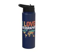 Aventura para entusiastas del mapa geográfico I Love Stainless Steel Insulated Water Bottle