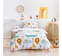 Aventura Safari Funda Nordica Cama 105 Infantil Animales de la Selva Ropa Juego de Cama 200x200 cm y 2 Funda de Almohada 50x75 cm Adulto Juveniles Niña Fundas Nordicas Edredon Multicolor