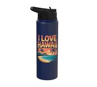 Aventura tropical al atardecer I Love Hawaii Stainless Steel Insulated Water Bottle