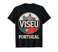 Aventura turística por la Ciudad de Viseu, Portugal Camiseta gráfica económica, Hombre, Negro, M