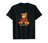 Aventuras de otoño con un Lindo y Divertido Oso de Peluche de otoño Camiseta