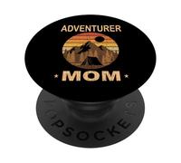 Aventurero Mamá Retro Camping Montaña Senderismo Naturaleza PopSockets PopGrip Adhesivo