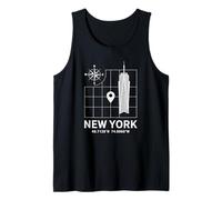 Aventurero New York City USA Coordenadas Viaje Camiseta sin Mangas