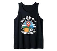 Aventurero New York City USA Coordenadas Viaje Camiseta sin Mangas