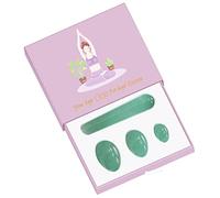 Aventurina verde Yoni Huevo 100% Natural Huevos de Jade Mujeres, Undrill Set con caja