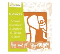 Avenue Mandarine 42442MD Savannah Animals - Juego de plantillas (15 x 22 x 0,3 cm), color verde