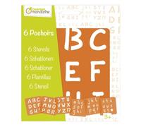 Clairefontaine ES Avenue Mandarine 42450MD - Juego de 6 plantillas de 15,4 x 22,3 cm con instrucciones incluidas, alfabeto
