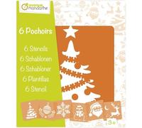 Avenue Mandarine 42455MD - Juego de 6 plantillas de 15,4 x 22,3 cm con instrucciones incluidas, Navidad