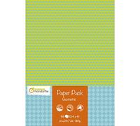 AVENUE MANDARINE - 96 hojas impresas con motivos geométricos - Ocio creativo, scrapbooking y DIY - 24 diseños decorativos x 4, doble cara - A4, 21 x 29,7 cm 80 g - CC058C Paper Pack Geometric