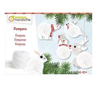 Avenue Mandarine- Boîte créative, Pompons à Suspendre, KC133C, Blanc