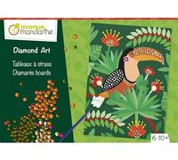 Avenue Mandarine - Caja creativa con cuentas y cuadros para decorar en pedrería, tema jungla, 4 tablas de 21 x 15 cm, aproximadamente 700 dimanantes luminosos, 6 - 10 años- Instrucciones incluidas-