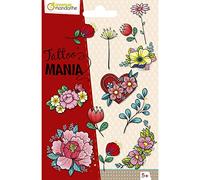 Avenue Mandarine CC051C - Bolsa de tátoo Mania con 1 hoja de tatoos de 12,8 x 9 cm, flores