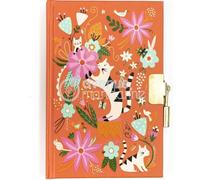 Clairefontaine ES Avenue Mandarine CO206C - Un diario íntimo 240 páginas a rayas, 11 x 14 cm, con cierre de candado, gatos y flores