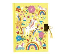 Avenue Mandarine CO216C - Un Diario íntimo 240 páginas a Rayas, 11 x 14 cm - Cierre de candado - Unicornio