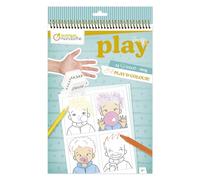 Avenue Mandarine GY162C - Un Carnet de Coloriage Graffy Play 24 pages (12 designs x 2) + 3 dés - A partir de 4 ans