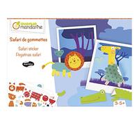 Avenue Mandarine KC044C - Caja creativa Safari de Gommettes que incluye 10 polaroides preimpresos, 9,5 x 10,5 cm y 8 hojas de goma (instrucciones incluidas)