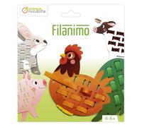 Avenue Mandarine KC171C - Coffret RUBANS A TISSER comprenant 4 animaux et 23 rubans - A partir de 4 ans - ANIMAUX DE LA FERME