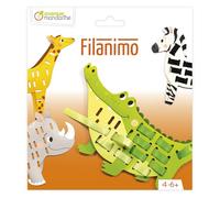 Avenue Mandarine KC172C - Coffret RUBANS A TISSER comprenant 4 animaux et 23 rubans - A partir de 4 ans - ANIMAUX SAUVAGES