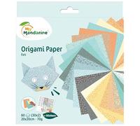 Avenue Mandarine OR513C - Un paquete de 60 hojas origami de 20 x 20 cm, 70 g (30 diseños x 2 hojas) y una tabla de pegatinas incluida, Furos