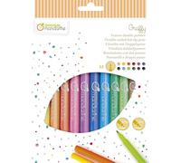 Avenue Mandarine- Pochette de 12 Double Couleurs Vives-Feutres pour Enfants, Encre Lavable en Machine Fine d'un Côté, Pointe Large de l'autre-Mines Bloquées-CC031O
