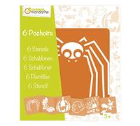 Avenue Mandarine - Set de 6 plantillas con formas y diseños diferentes (Animales, objetos, letras, etc.)