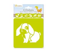 Avenue Mandarine - Set de 6 plantillas con formas y diseños diferentes (Animales, objetos, letras, etc.)