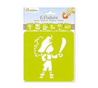 Avenue Mandarine - Set de 6 plantillas con formas y diseños diferentes (Animales, objetos, letras, etc.)