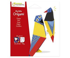 AVENUE MANDARINE - Una bolsa My little Origami - Kit de iniciación en Origami - 20 hojas de 12 x 12 cm 70 g con modelo de plegado incluido - OR516C - Oiseau