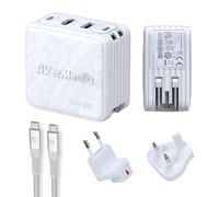 AVerMedia GC313 Core GO - Cargador USB-C GAN de 100 W y Dock HDMI 4K60 para Switch, Steam Deck, ROG Ally, PS Portal, iPhone, iPad, MacBook, Hub de Viaje con adaptadores UK/EU, Compacto y portátil