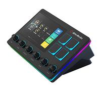 AVerMedia Live Streamer AX310 - Centro de control de creadores, mezclador de audio de 6 pistas con panel táctil IPS, acciones de disparo en OBS, Streamlabs, Spotify, VTube, Twitch, YouTube y más