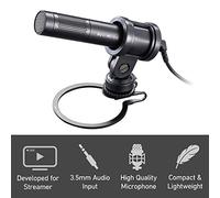 AVerMedia Live Streamer Mic AM133, Ligero, Cardioide, con Soporte de Metal, Filtro Pop, para Cámara DSLR, para YouTuber,con Cable Adaptador de Audio 3.5 mm 3-Pin a 3 Polos