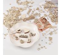 Avernest 394 Unidades Decoración de Bodas Natural Rodajas Corazones de Madera Mr & Mrs Love Letras Confeti con Cuerda de Yute Bodas San Valentín Navidad Cumpleaños Bautizos Decoración de Mesa