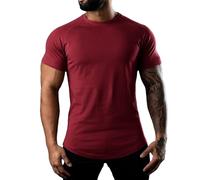 Averon T Shirt, Short Sleeve, Bodybuilding Gym Athletic Top, Men's Short Sleeve Crew Neck T Shirt for Sports (Red,XL)