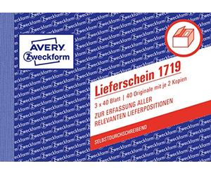 Avery 1,719 albaranes específicamente para Austria, DIN cruz A6, 3 x 40 hojas, blanco, amarillo, rosa