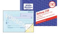 Avery 1736 - Libro contable (A6, papel carbón, 2 x 40 hojas), color azul y amari