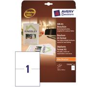 Avery 25x Tarjetas Folleto A5 Blanco Druck-Papier Werbe-Flyer Expose A4