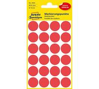 Avery Zweckform 3004 gomets de 18 mm rojos (96 etiquetas)