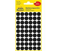Avery 3140 puntos de etiqueta, diámetro 12 mm, 5 hojas, 270 etiquetas, negro